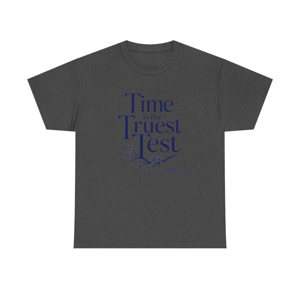 Frieren: Beyond Journey's End "End. The main text reads:" Unisex Tee - alternate angle 3, merchandise