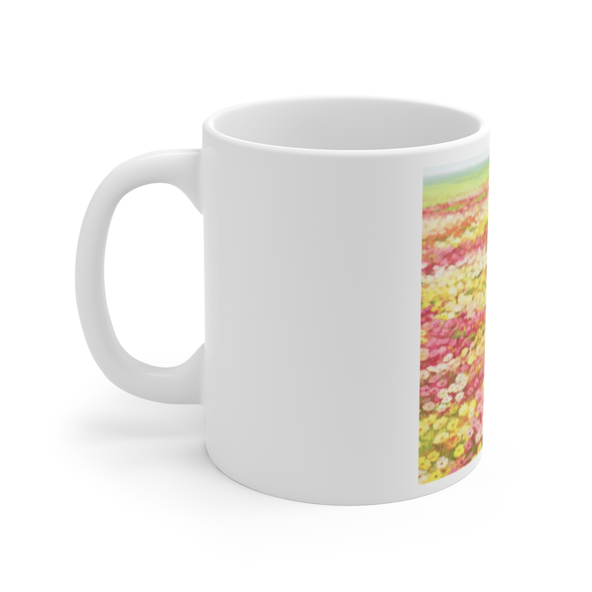 Frieren: Beyond Journey's End Elf Girl with Flower Crown Mug | Anime Floral Field Scene - alternate angle 2, merchandise