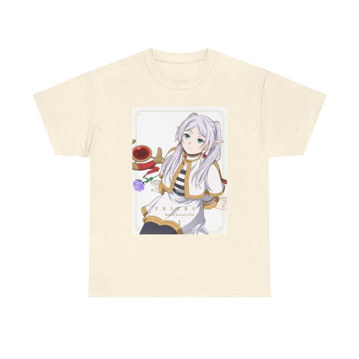 Pastel Anime Girl Illustration T-Shirt | Tea Time Kawaii Aesthetic Frieren: Beyond Journey's End - alternate angle 1, merchandise