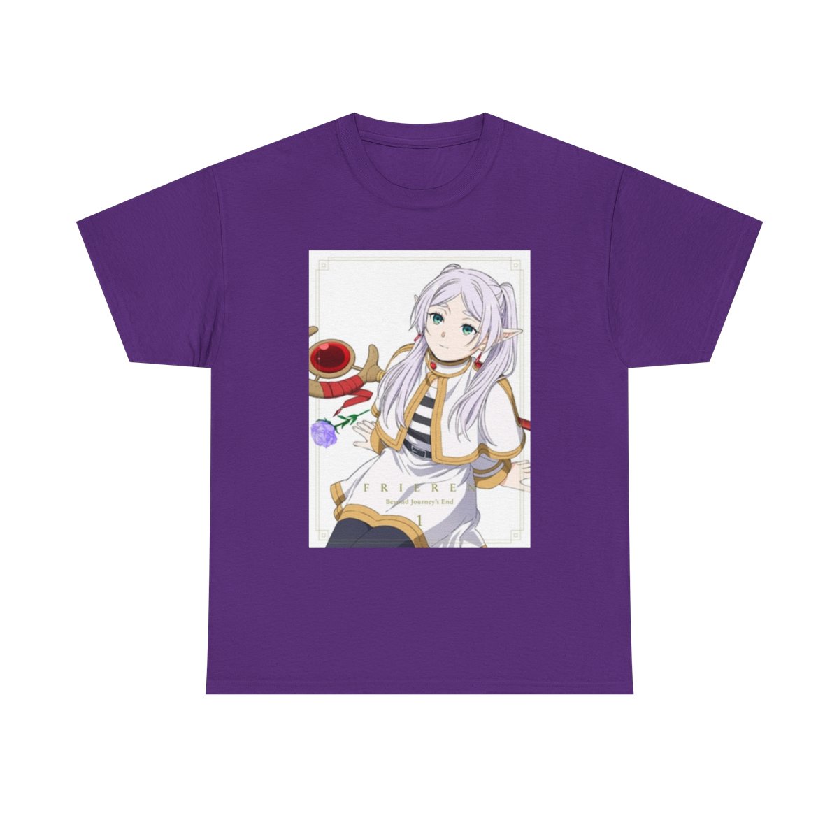 Pastel Anime Girl Illustration T-Shirt | Tea Time Kawaii Aesthetic Frieren: Beyond Journey's End - alternate angle 2, merchandise