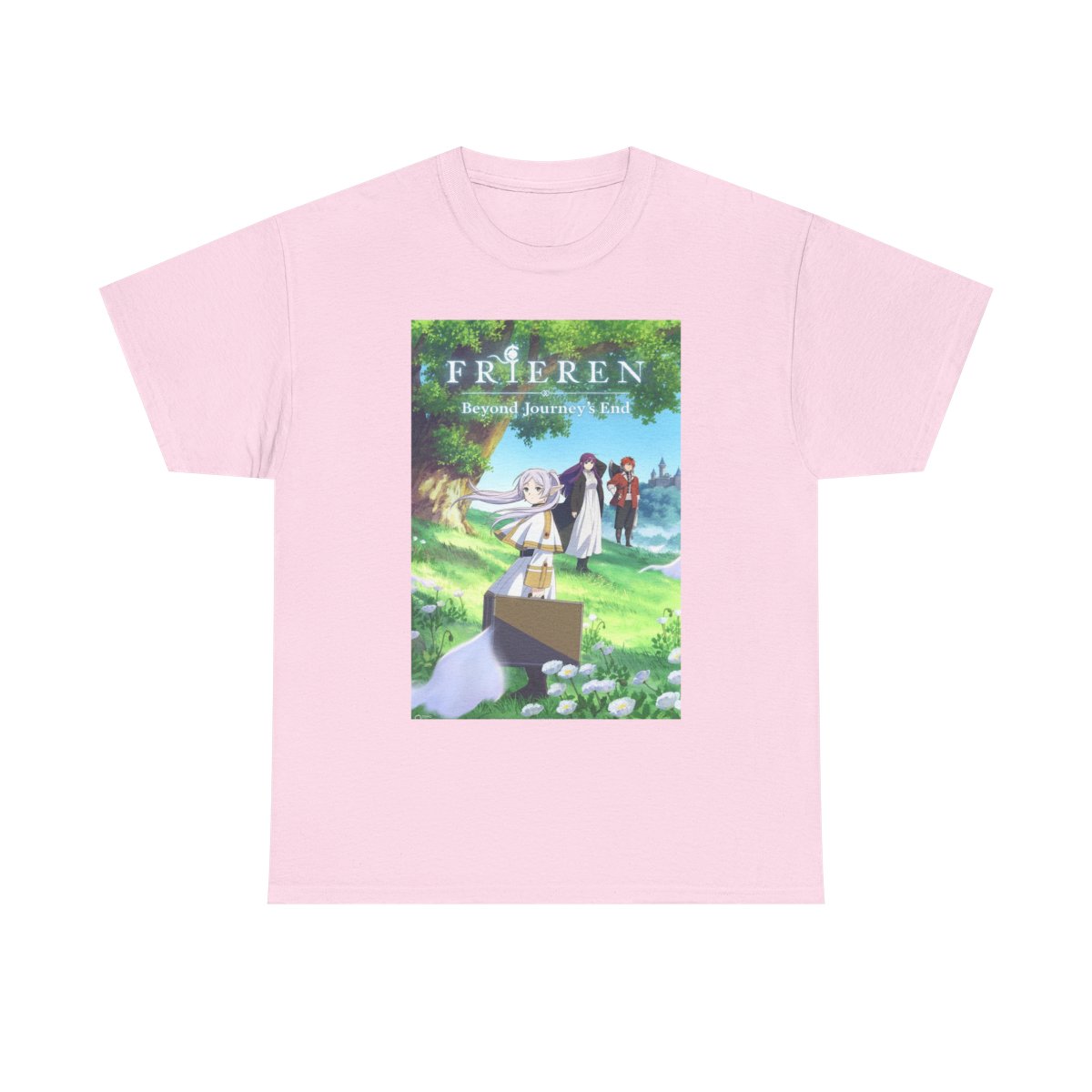 Frieren characters poster Tee | Anime illustration graphic tee - alternate angle 5, merchandise