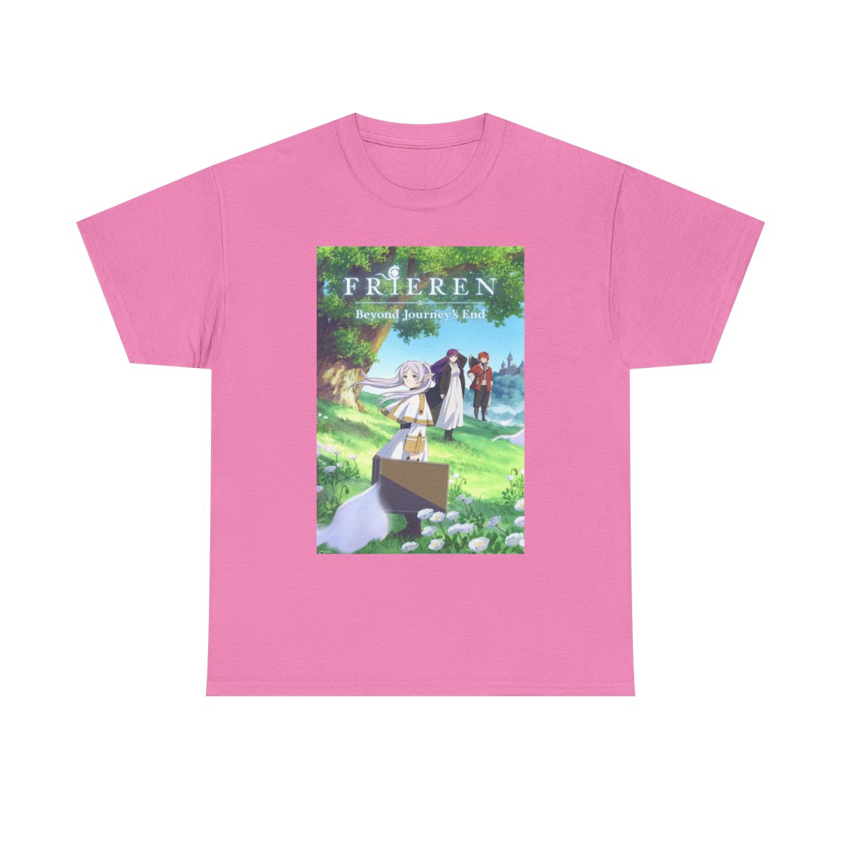 Frieren characters poster Tee | Anime illustration graphic tee - alternate angle 4, merchandise